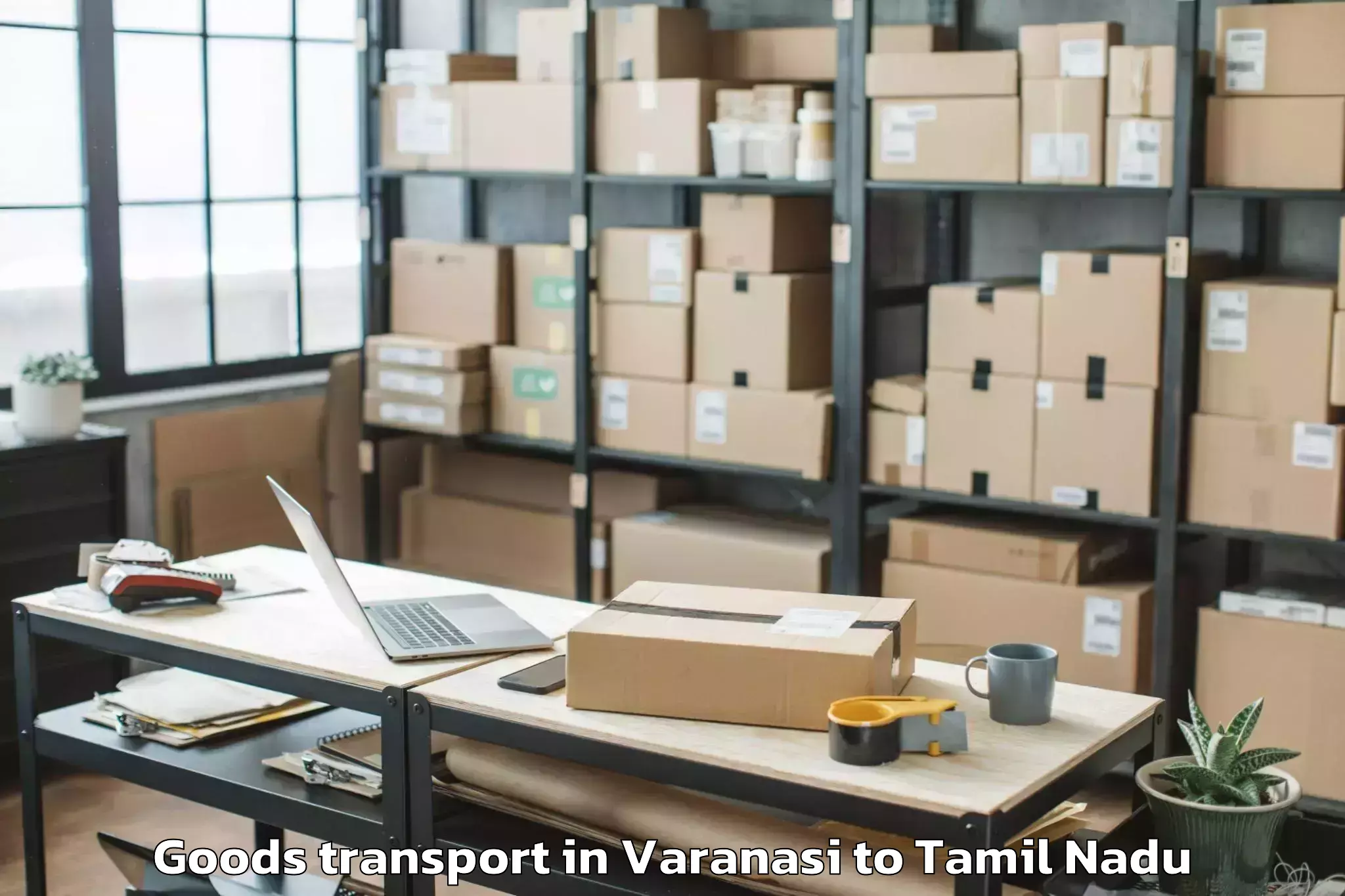 Hassle-Free Varanasi to Vskvalasai Dindigul Dist Goods Transport